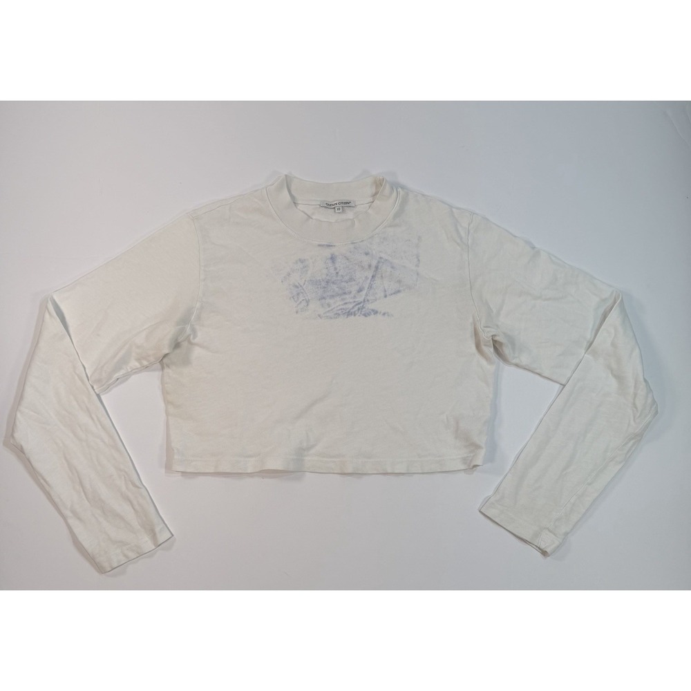 Cotton Citizen Cropped Long Sleeve Shirt‎ Womens XS White Made USA